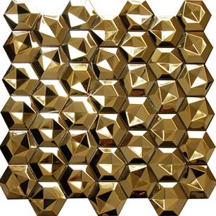 تایل استیل شش ضلعی - طلایی